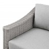 Modway Conway Outdoor Patio Wicker Rattan Left-Arm Chair in Light Gray Gray - Seat Closeup Angle