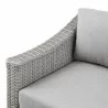 Modway Conway Outdoor Patio Wicker Rattan Left-Arm Chair in Light Gray Gray - Seat Closeup Angle - Modway Conway Outdoor Patio Wicker Rattan Left-Arm Chair in Light Gray Gray - Seat Closeup Angle