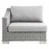 Modway Conway Outdoor Patio Wicker Rattan Left-Arm Chair in Light Gray Gray - Front Angle - Modway Conway Outdoor Patio Wicker Rattan Left-Arm Chair in Light Gray Gray - Front Angle