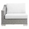 Modway Conway Outdoor Patio Wicker Rattan Left-Arm Chair in Light Gray White - Front Angle - Modway Conway Outdoor Patio Wicker Rattan Left-Arm Chair in Light Gray White - Front Angle