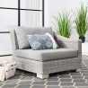 Modway Conway Outdoor Patio Wicker Rattan Right-Arm Chair in Light Gray - Lifestyle