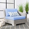 Modway Conway Outdoor Patio Wicker Rattan Right-Arm Chair in Light Blue - Lifestyle