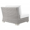 Modway Conway Outdoor Patio Wicker Rattan Right-Arm Chair in Light Gray White - Back Angle