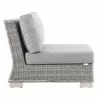 Modway Conway Outdoor Patio Wicker Rattan Armless Chair in Light Gray Gray - Side Angle - Modway Conway Outdoor Patio Wicker Rattan Armless Chair in Light Gray Gray - Side Angle