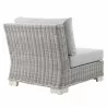 Modway Conway Outdoor Patio Wicker Rattan Armless Chair in Light Gray Gray - Back Side Angle - Modway Conway Outdoor Patio Wicker Rattan Armless Chair in Light Gray Gray - Back Side Angle