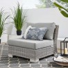 Modway Conway Outdoor Patio Wicker Rattan Armless Chair in Light Gray Gray - Lifestyle