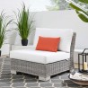 Modway Conway Outdoor Patio Wicker Rattan Armless Chair in Light Gray White - Lifestyle - Modway Conway Outdoor Patio Wicker Rattan Armless Chair in Light Gray White - Lifestyle