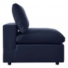 Modway Commix Overstuffed Outdoor Patio Armless Chair in Navy - Side Angle