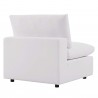 Modway Commix Overstuffed Outdoor Patio Armless Chair - White - Back Side Angle