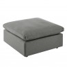 Modway Commix Overstuffed Outdoor Patio Ottoman in Charcoal - Front Side Angle