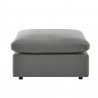 Modway Commix Overstuffed Outdoor Patio Ottoman in Charcoal - Front Angle