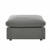 Modway Commix Overstuffed Outdoor Patio Ottoman in Charcoal - Front Angle - Modway Commix Overstuffed Outdoor Patio Ottoman in Charcoal - Front Angle