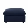 Modway Commix Overstuffed Outdoor Patio Ottoman in Navy - Front Angle - Modway Commix Overstuffed Outdoor Patio Ottoman in Navy - Front Angle