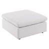 Modway Commix Overstuffed Outdoor Patio Ottoman - White - Front Side Angle