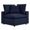 Modway Commix Overstuffed Outdoor Patio Corner Chair in Navy - Front Angle