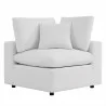 Modway Commix Overstuffed Outdoor Patio Corner Chair in White - Front Angle - Modway Commix Overstuffed Outdoor Patio Corner Chair in White - Front Angle