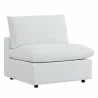 Modway Commix Sunbrella® Outdoor Patio Armless Chair - White - Front Side Angle - Modway Commix Sunbrella® Outdoor Patio Armless Chair - White - Front Side Angle