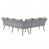 Modway Endeavor Wicker Rattan Outdoor Patio Wicker Rattan Seating Set - Gray Gray - Set in Back Angle