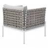 Modway Harmony Sunbrella® Basket Weave Outdoor Patio Aluminum Armchair in Tan Gray - Back Side Angle