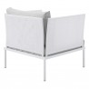 Modway Harmony Sunbrella® Outdoor Patio Aluminum Armchair in White Gray - Back Angle