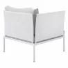 Modway Harmony Sunbrella® Outdoor Patio Aluminum Armchair in White Gray - Back Angle - Modway Harmony Sunbrella® Outdoor Patio Aluminum Armchair in White Gray - Back Angle