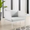 Modway Harmony Sunbrella® Outdoor Patio Aluminum Armchair in White Gray - Lifestyle - Modway Harmony Sunbrella® Outdoor Patio Aluminum Armchair in White Gray - Lifestyle