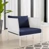 Modway Harmony Sunbrella® Outdoor Patio Aluminum Armchair in White Navy - Lifestyle - Modway Harmony Sunbrella® Outdoor Patio Aluminum Armchair in White Navy - Lifestyle