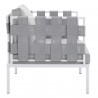 Harmony Sunbrella® Outdoor Patio Aluminum Armchair in Gray Gray - Side Angle