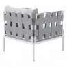 Harmony Sunbrella® Outdoor Patio Aluminum Armchair in Gray Gray - Back Angle