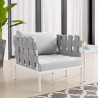 Harmony Sunbrella® Outdoor Patio Aluminum Armchair in Gray Gray - Lifestyle
