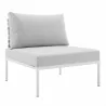 Modway Harmony Sunbrella® Basket Weave Outdoor Patio Aluminum Armless Chair - Taupe Gray - Front Side Angle - Modway Harmony Sunbrella® Basket Weave Outdoor Patio Aluminum Armless Chair - Taupe Gray - Front Side Angle