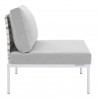 Modway Harmony Sunbrella® Basket Weave Outdoor Patio Aluminum Armless Chair - Taupe Gray - Side Angle