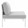Modway Harmony Sunbrella® Basket Weave Outdoor Patio Aluminum Armless Chair - Taupe Gray - Side Angle - Modway Harmony Sunbrella® Basket Weave Outdoor Patio Aluminum Armless Chair - Taupe Gray - Side Angle
