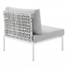 Modway Harmony Sunbrella® Basket Weave Outdoor Patio Aluminum Armless Chair - Taupe Gray - Back Side Angle