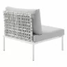 Modway Harmony Sunbrella® Basket Weave Outdoor Patio Aluminum Armless Chair - Taupe Gray - Back Side Angle - Modway Harmony Sunbrella® Basket Weave Outdoor Patio Aluminum Armless Chair - Taupe Gray - Back Side Angle