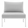 Modway Harmony Sunbrella® Basket Weave Outdoor Patio Aluminum Armless Chair - Taupe Gray - Front Angle - Modway Harmony Sunbrella® Basket Weave Outdoor Patio Aluminum Armless Chair - Taupe Gray - Front Angle