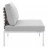 Modway Harmony Sunbrella® Basket Weave Outdoor Patio Aluminum Armless Chair in Tan Gray - Side Angle