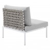 Modway Harmony Sunbrella® Basket Weave Outdoor Patio Aluminum Armless Chair in Tan Gray - Back Side Angle