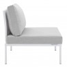 Modway Harmony Sunbrella® Outdoor Patio Aluminum Armless Chair in White Gray - Side Angle