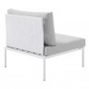 Modway Harmony Sunbrella® Outdoor Patio Aluminum Armless Chair in White Gray - Back Side Angle