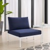 Modway Harmony Sunbrella® Outdoor Patio Aluminum Armless Chair in White Navy - Lifestyle
