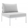 Modway Harmony Sunbrella® Outdoor Patio Aluminum Armless Chair in Gray Gray - Front Side Angle