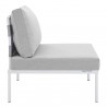 Modway Harmony Sunbrella® Outdoor Patio Aluminum Armless Chair in Gray Gray - Side Angle