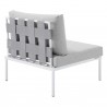 Modway Harmony Sunbrella® Outdoor Patio Aluminum Armless Chair in Gray Gray - Back Side Angle
