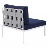 Modway Harmony Sunbrella® Outdoor Patio Aluminum Armless Chair in Gray Navy - Back Side Angle