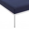 Modway Harmony Sunbrella® Outdoor Patio Aluminum Armless Chair in Gray Navy - Base Angle