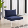 Modway Harmony Sunbrella® Outdoor Patio Aluminum Armless Chair in Gray Navy - Lifestyle