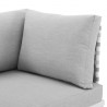 Modway Harmony Sunbrella® Basket Weave Outdoor Patio Aluminum Loveseat in Taupe Gray - Seat Closeup Angle