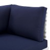Modway Harmony Sunbrella® Basket Weave Outdoor Patio Aluminum Loveseat in Taupe Navy - Seat Closeup Angle