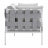 Modway Harmony Sunbrella® Outdoor Patio Aluminum Loveseat in Gray Gray - Side Angle